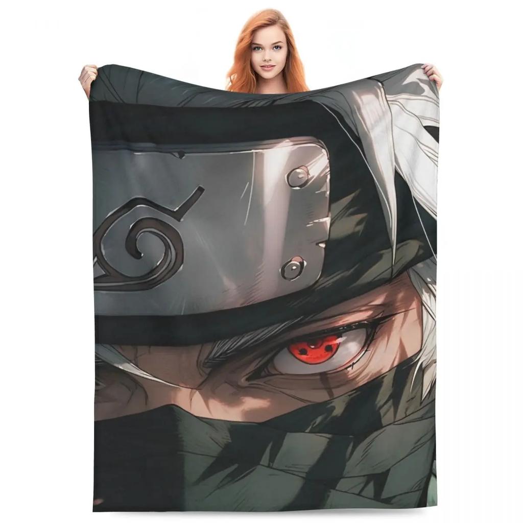 Japanese Anime Graphic Blankets N-Narutos Flannel Novelty Soft Throw Blankets for Home All Season