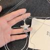Women's High-End Silver Heart & Star Pendant Necklace - Versatile Long Sweater Chain