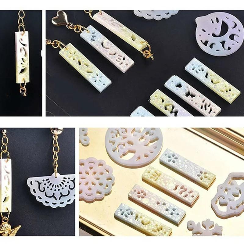 Priehľadné DIY remeselné epoxidové náhrdelníkové modely odlievanie príveskov silikónové formy krištáľové náušnice živicové formy nástroje na výrobu šperkov