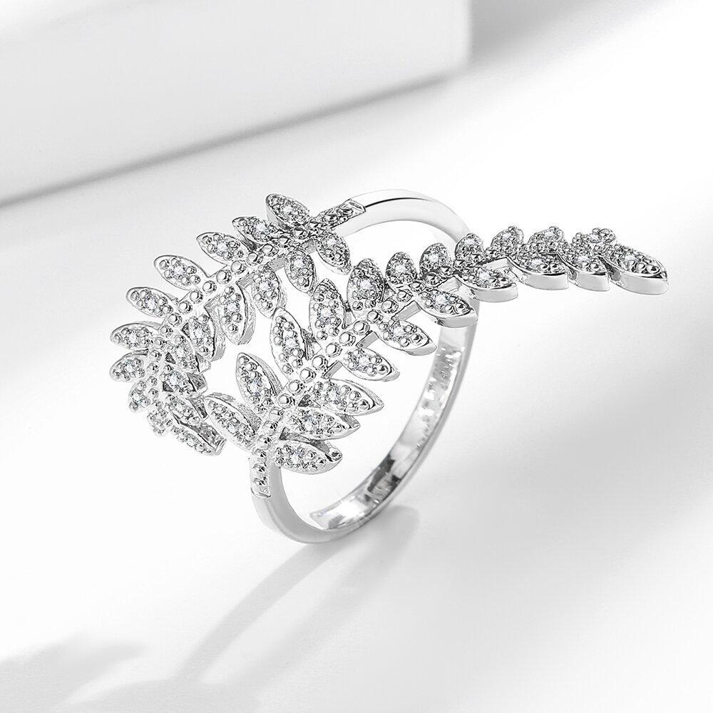 

Новое популярное кольцо Leaf Diamond Living Ring женское модное легкое роскошное кольцо