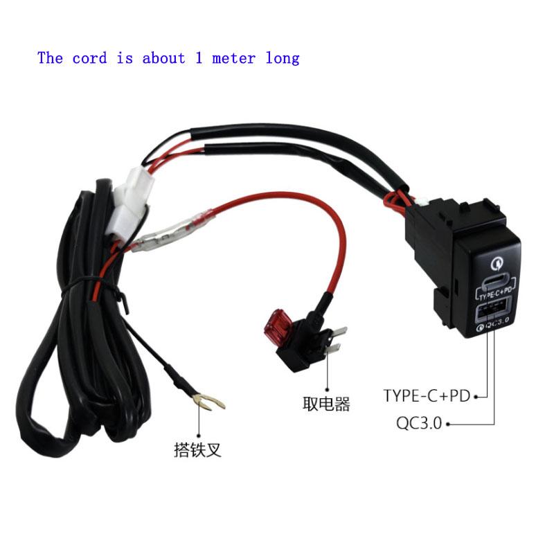 

Автомобильное зарядное устройство для быстрой зарядки TYPE-C PD USB-разъем, 1 шт., быстрое автомобильное зарядное устройство для Nissan Old Patrol Y62 X-Trail SUNNY Double fast charge