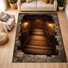 Stone Vortex Hole 3D Optical Illusion Graphics Carpet Living Room Coffee Table Area Sunroom Non Slip Floor Mat Gift