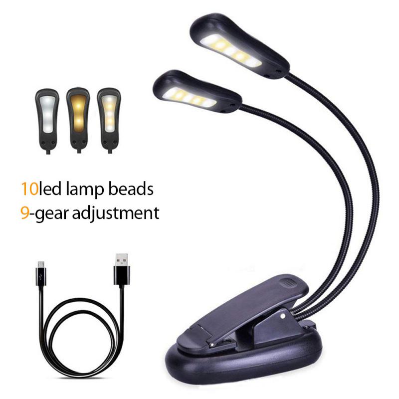 Adjustable LED Book Lamp Portable Mini Eye Protection Reading Light Clip- Table Lamp Battery Powered Study Reading Table Lamp