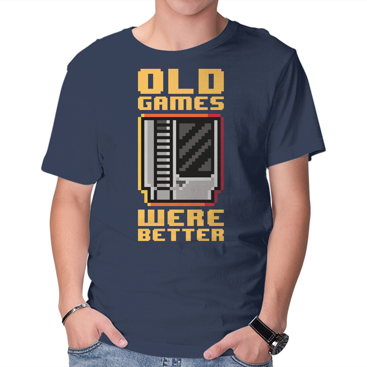 Unisex Crew Neck T-Shirt Old Games Graphic Short Sleeve Casual Tee M