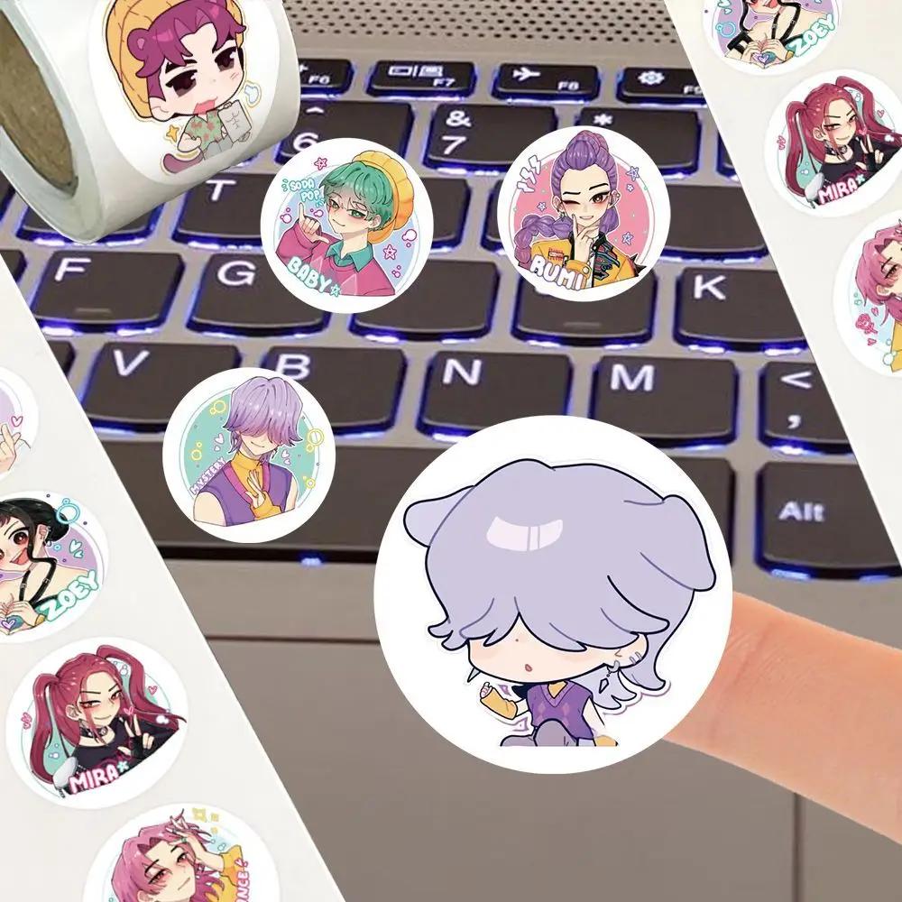 500Pcs/Roll Anime KPop Demon Hunters Stickers Demon Hunters Tiger DIY Scrapbooking Phone Luggage Skateboard Waterproof