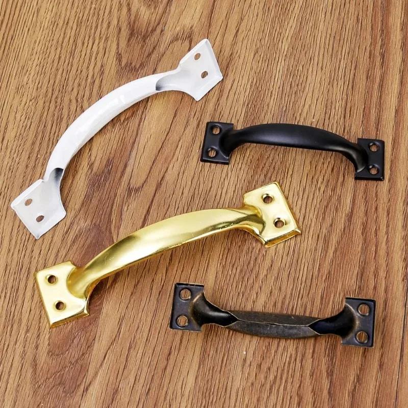 Enduring Bow-Shaped Iron Furniture Handle Vintage Drawer Wardrobe Cabinet Door Handle Garages Sheds Door Knob Hardware Pull