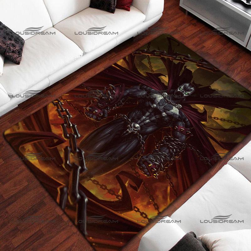 Horror Hellbringer Pattern Decorative Carpet Square Flannel Spawn Rugs Modern Home Living Room Floor Mats Bedroom Carpet