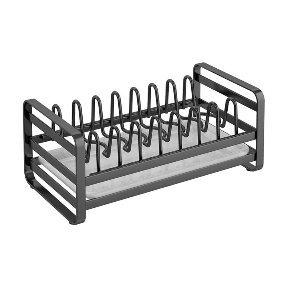 Multi-Functional Bowl Rack Pull-Out Design with Utensil Holder Drainage Storage Rack Carbon Steel Cabinet Drawer Rack