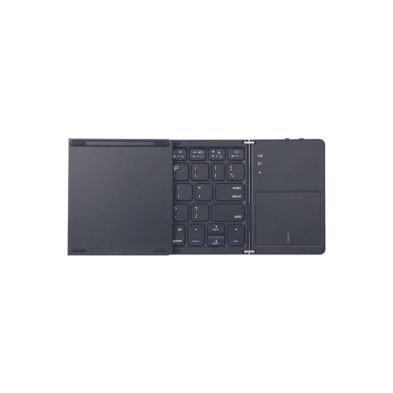 B033 Tri-Fold Bluetooth Keyboard with Touchpad - Multi-System Compatible for Tablets and Laptops