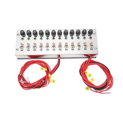 DC 12‑24V 12-fach Wippschalterpanel Armaturenbrettmontage Kippschalter Ein Aus Schalterpanel für Rennwagen LKWs Yachten Schiffe