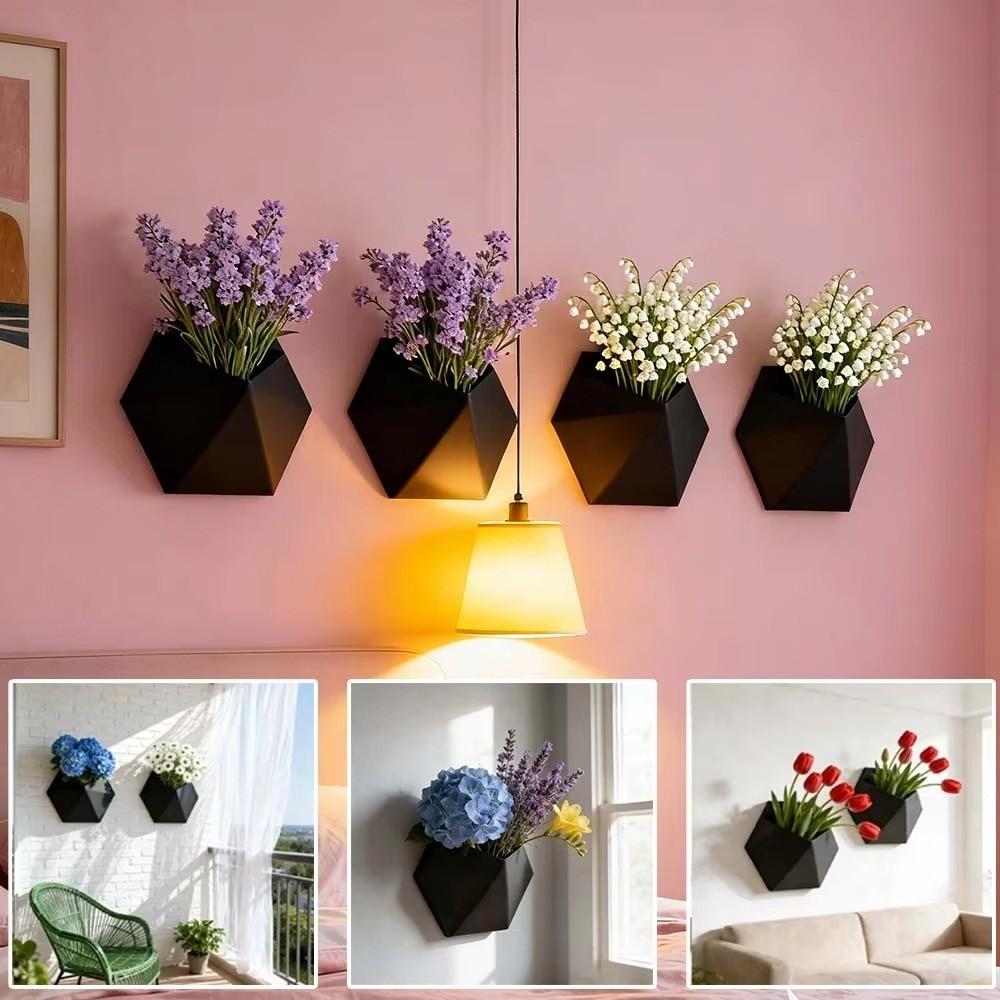 Mounting Holes Hexagonal Wall Flower Pot Easy to Install Hanging Flower Pots  Indoor Plants