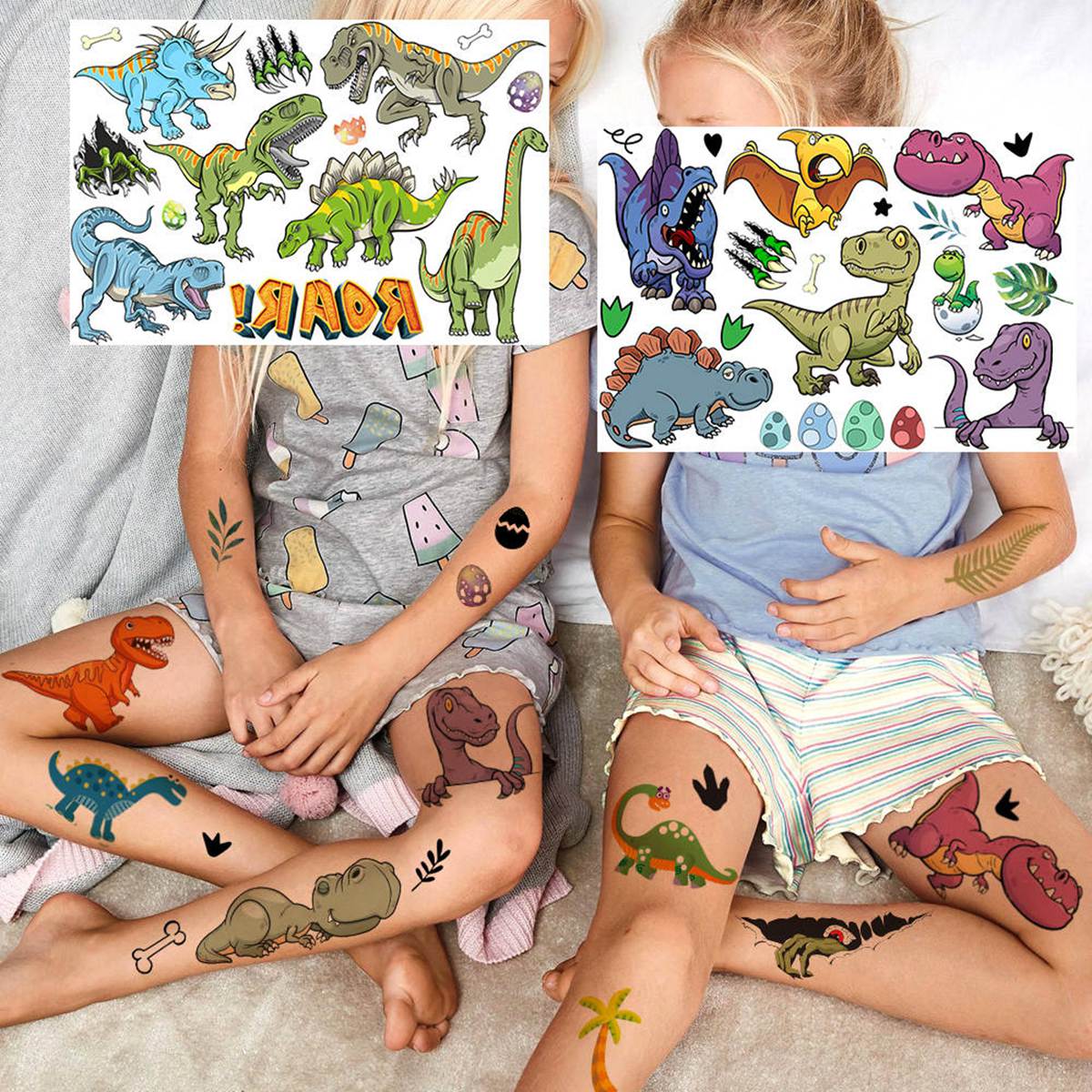 Temporäre Tattoos Für Kinder – Dinos & Fahrzeuge, 190 Sticker