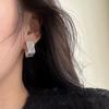 925 Sterling Silber Ohrringe für Damen Trendig Einfach Quadratisch Hohl Ohrring Schmuck Allergieprävention Party Weihnachtsaccessoires