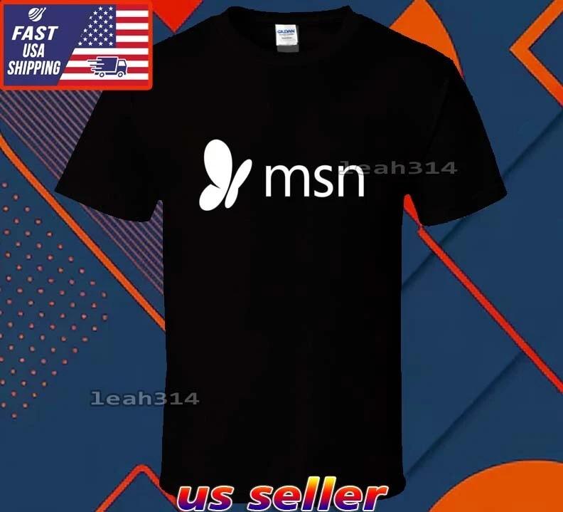 New Shirt MSN White Text Logo T-Shirt Funny American Usa Unisex Size S-5XL S