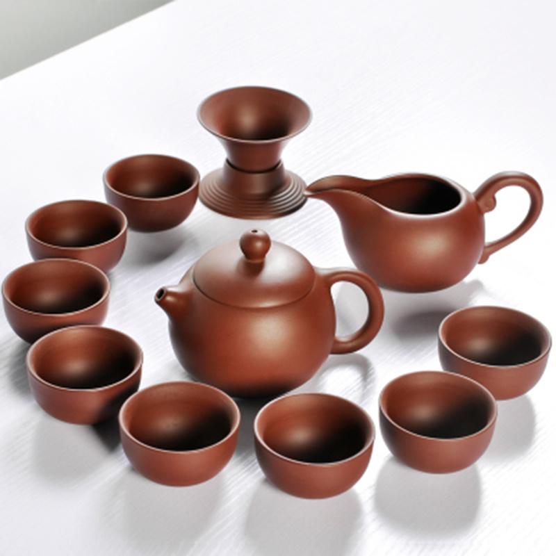 Heißer Verkauf Keramik Lila Ton Tee-Set Kung Fu Kanne Sieb Xishi Gaiwan Teekanne Serviertasse Teetasse Chinesisches Trinkgeschirr Hohe Qualität