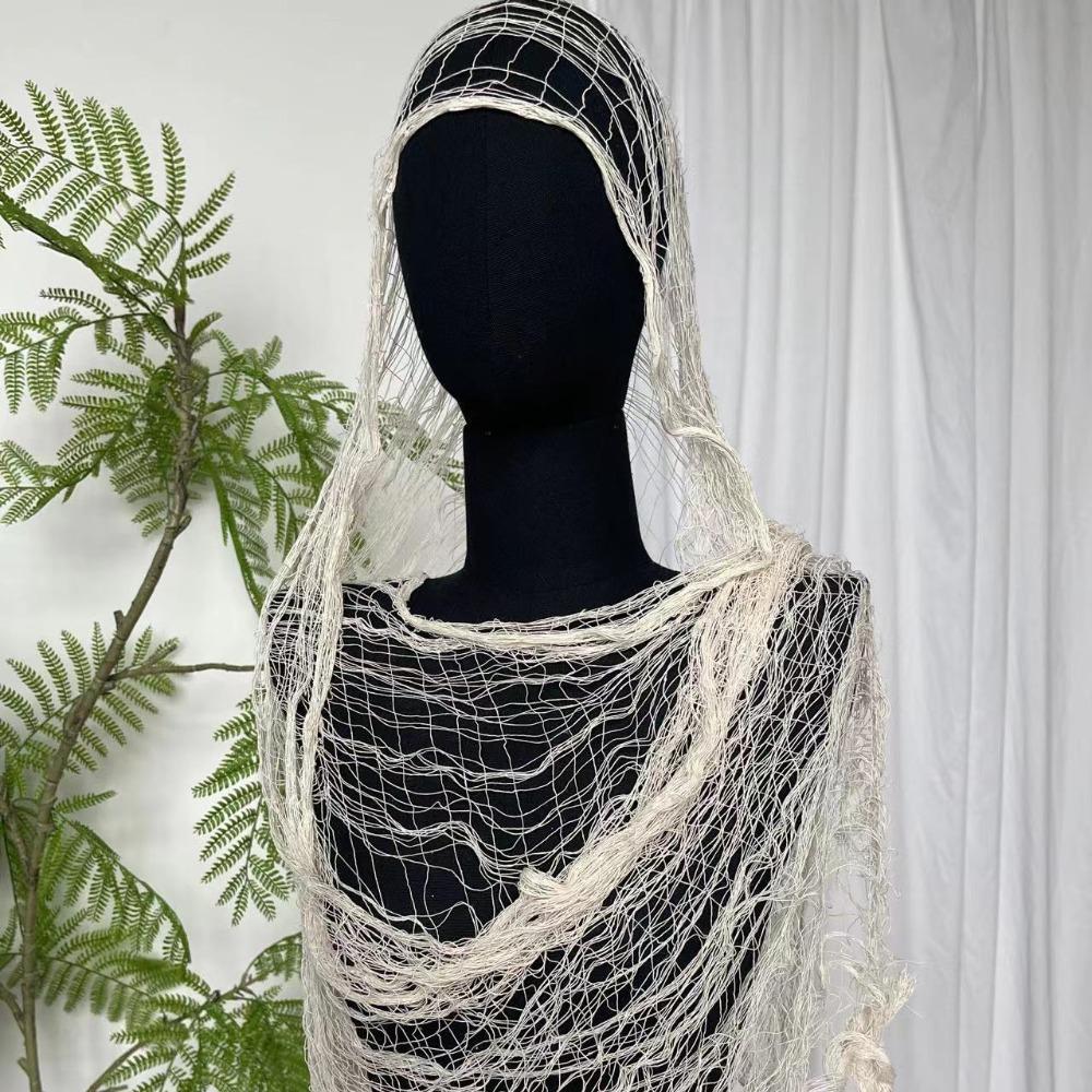 Casual Distressed Scarf Mesh Hole Photography Shawl Lightweight Wrap Cloak Outdoor Use