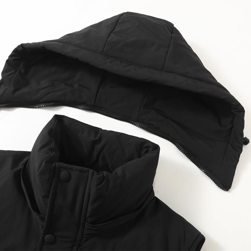 Nadměrné velikosti L-8XL Módní zimní pánské kabáty Vodotěsná teplá vesta Ležérní silné bundy bez rukávů s kapucí