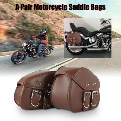 1 Paar Universele PU Leer Motorfiets Zijzadeltassen Waterdichte Motor Zadeltas Bagage Opslag Tool