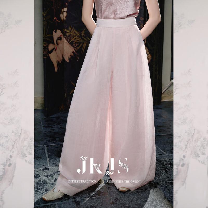 JK&JS Yao Tai Jing Chiffon Crinkle Wide-Leg Casual Pants