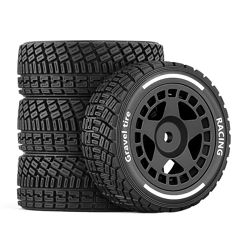 4PCS 60mm 1/14 High Grip On-Road Rally Tires Wheels For MJX 14301 14302 14303 14304 RC Car Upgrade Parts