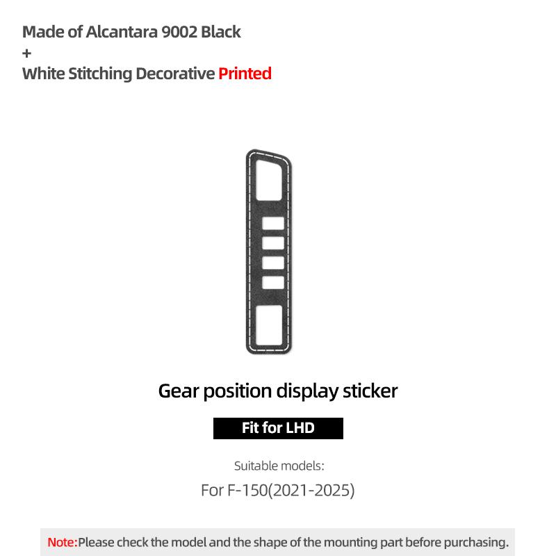 Fabriqué en Alcantara Betterhumz Pour Ford F-150 SVT Raptor -2025 Autocollant de Garniture d'Affichage de Levier de Vitesse de Voiture Accessoires d'Intérieur de Tuning