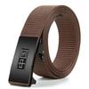 Men'S Toothless Automatic Buckle Woven Canvas Belt Belt Casual Nylon Tactical Pants Belt Military Training Outdoor Belt