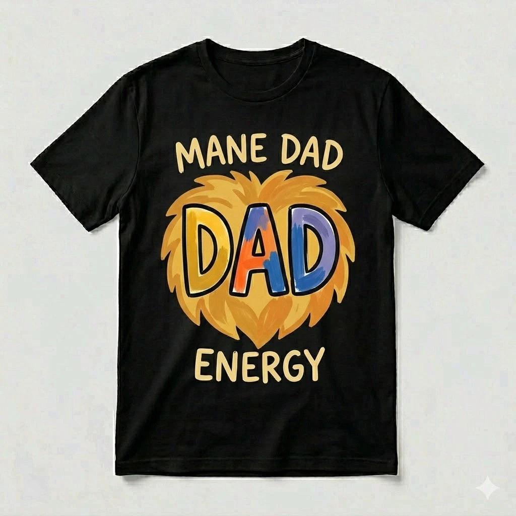 Mane Dad Energy Shirt Lion Dad Father’s Day Gift Tee M