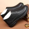 2025 Winter Men's Genuine Leather Cotton Shoes Add Wool Lining Wool Snow Boots Outdoor Warm Thick Work Ankle Boots Dad Footwear