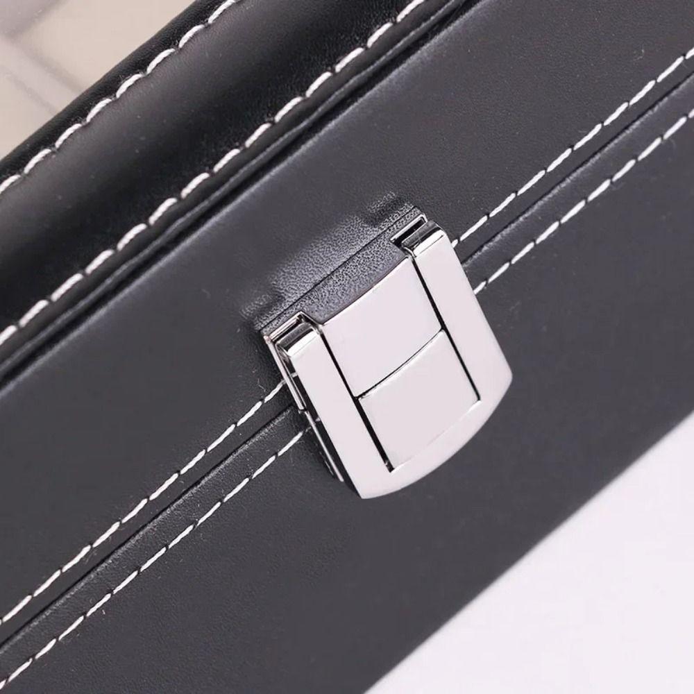 2/3/6/10/12 Grids Jewelry Box Watch Holder Watch Storage Box Lockable Leather Flocking Cloth Watch Display Box