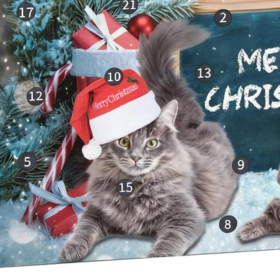 2025 Christmas Calendar Cat Advent 24 Days Kitten Toys Festival Countdown Calendar for Christmas Home Daily Festival Holiday