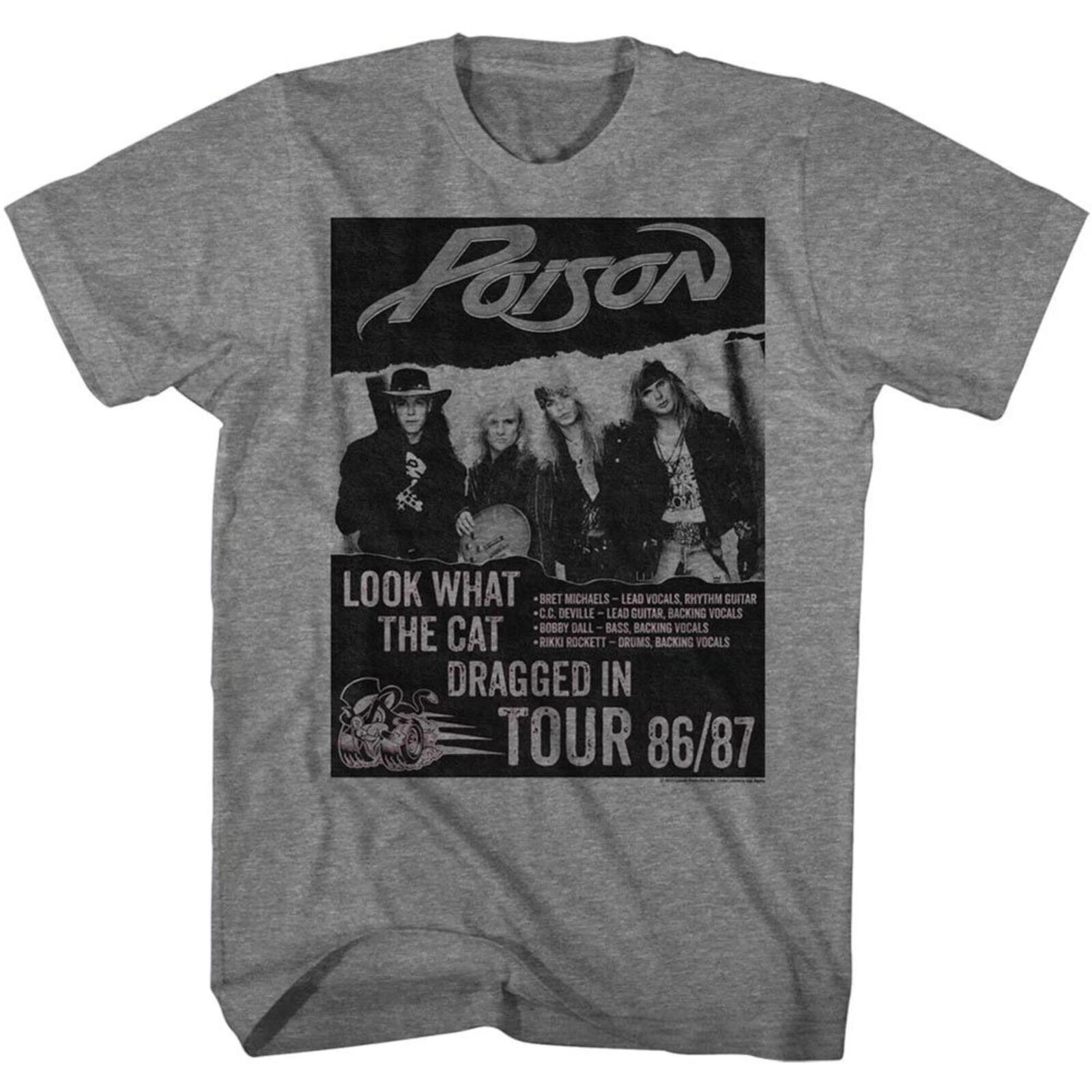 POISON cd lgo Look What the Cat Dragged In TOUR Official GREY SHIRT LRG new XL