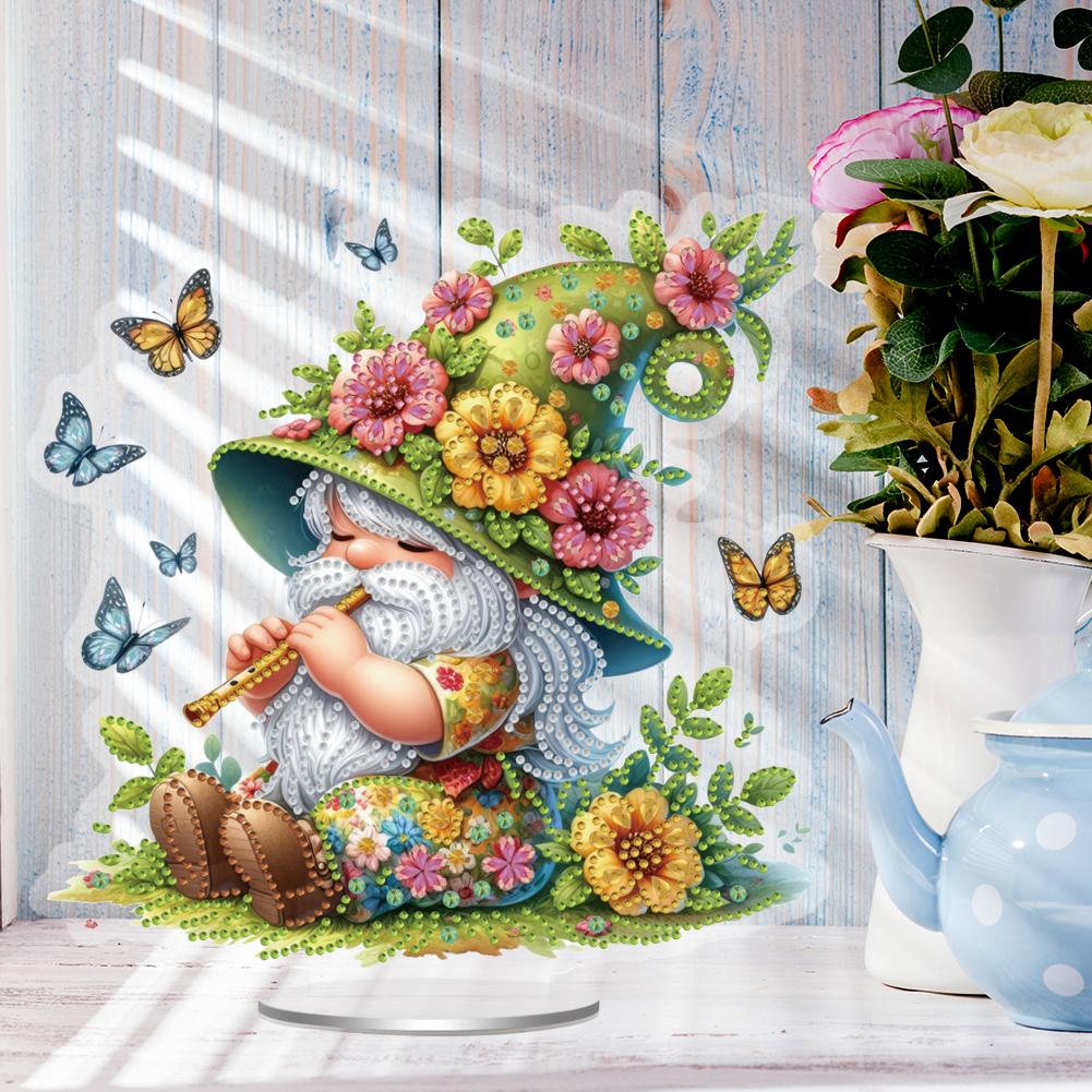 Akrylové speciální tvarované flétnové gnómy Diamond Painting Stolní ozdoby Sada Stolní Diamond Art sady Kamínky Stolní ozdoby