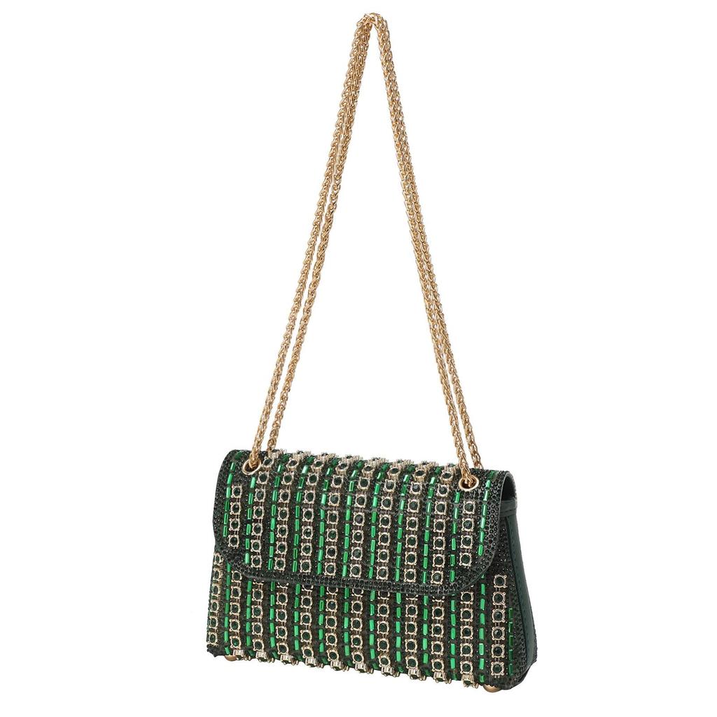 2024 Luxusní Lesklá Diamantová Večerní Kabelka na Zápěstí a Rameno