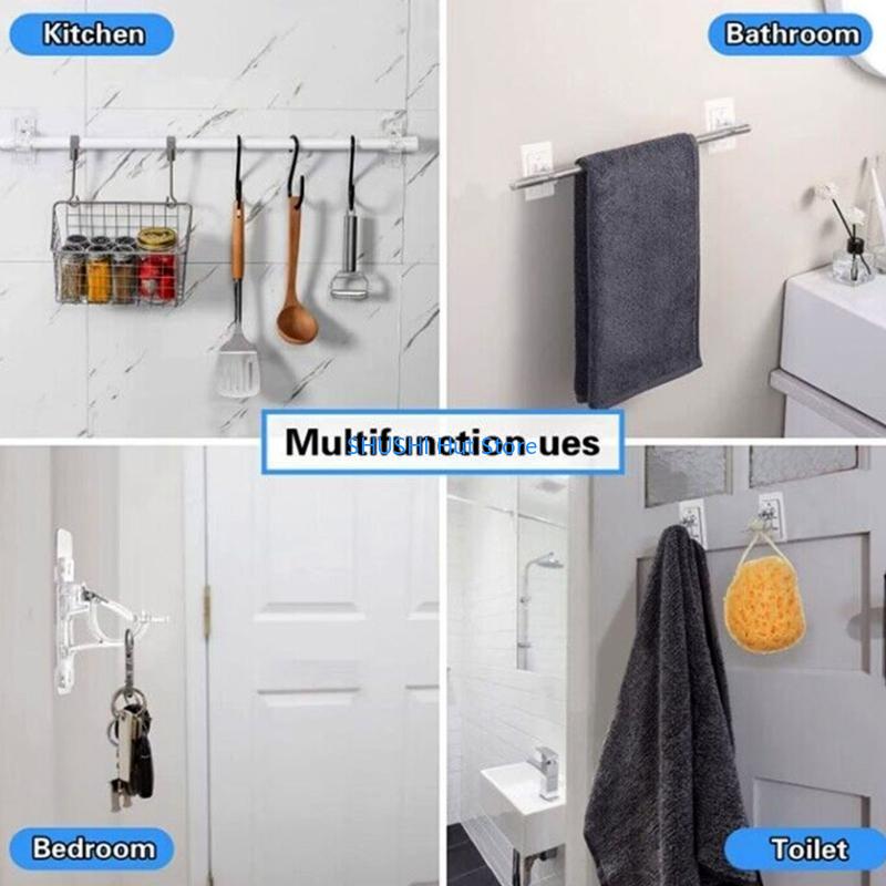 Simple Curtain Rod Brackets No Drilling, ABS for Living Room D57B