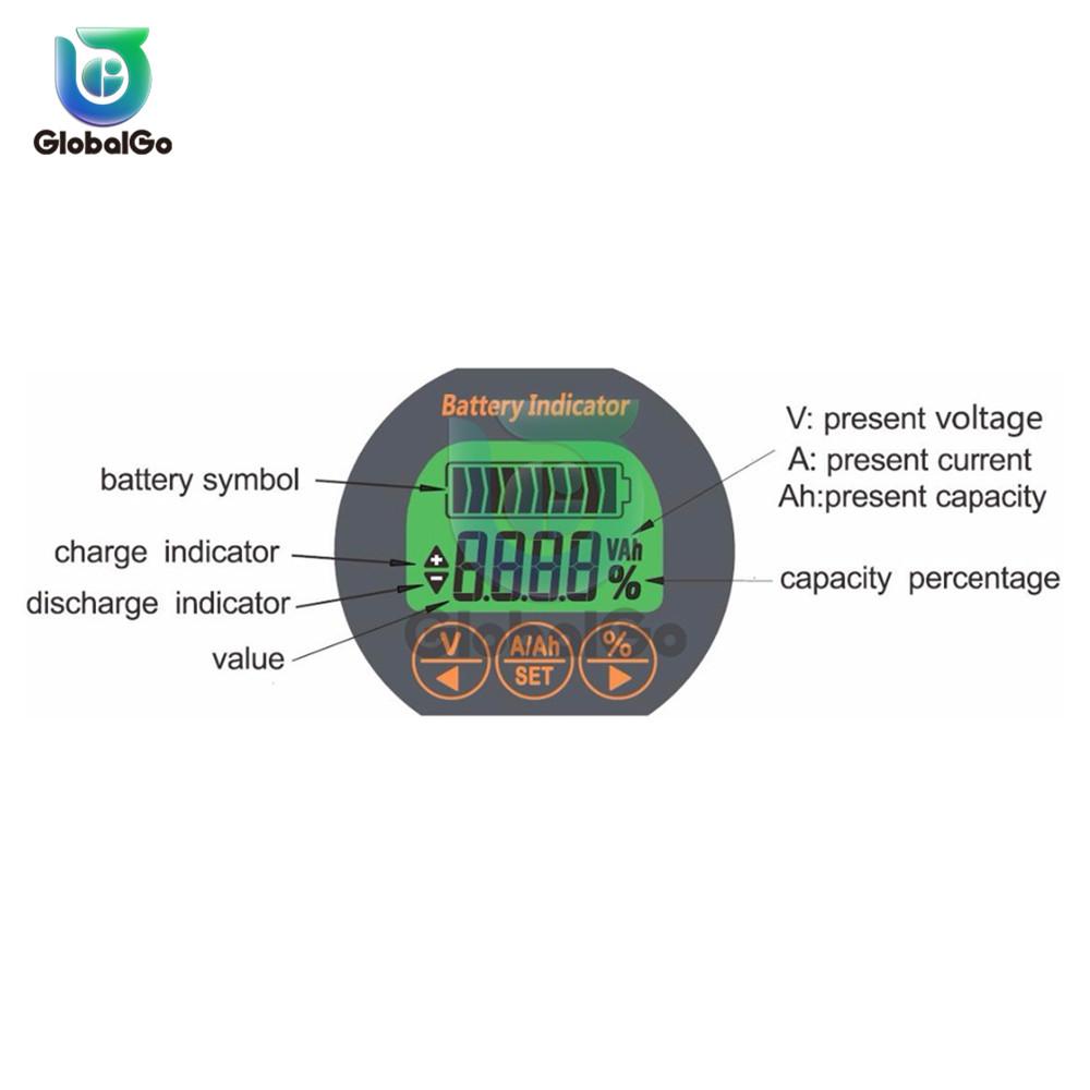 DC 8-80V 50A 100A 350A Display Battery Capacity Meter Indicate Volt Current Tester Power Ammeter Voltmeter