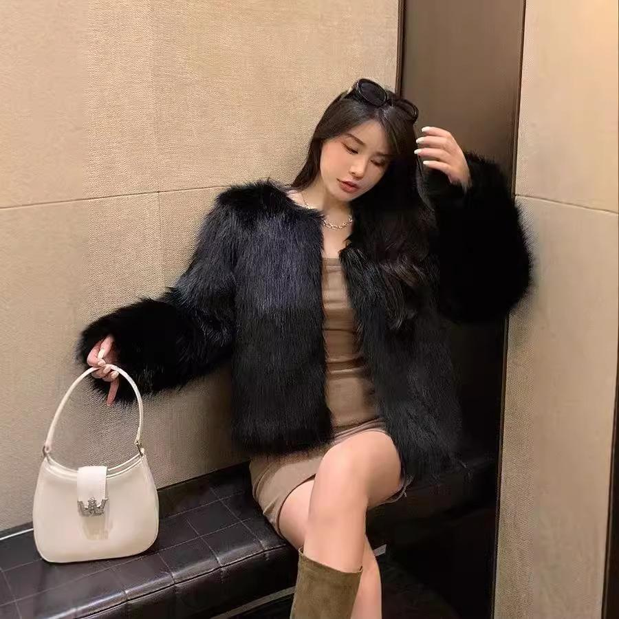 Mao Mao Jacket Women's Autumn and Winter New Imitation Fox Hair Celebrity Style Fluffy Fashion Short Fur