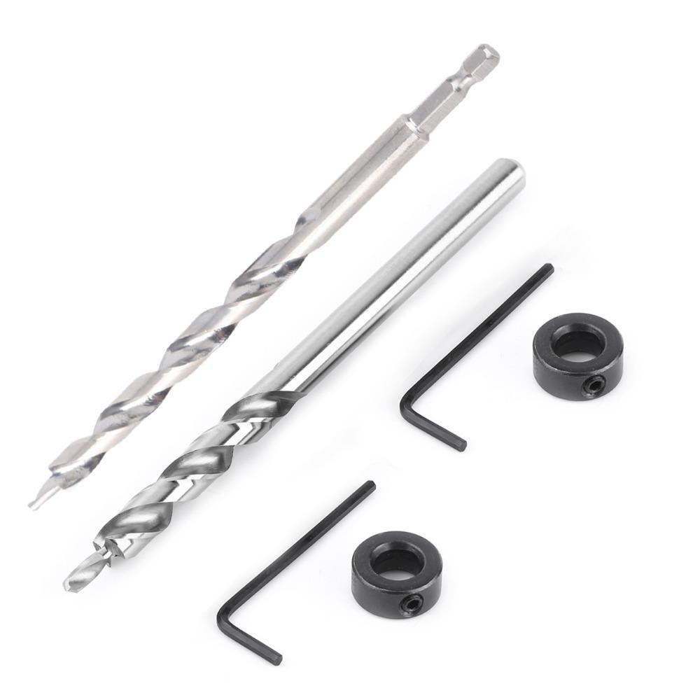 

2 Pcs 1/4 inch Hex Shank Pocket Hole Drill Bit Manual Pocket Hole Jig System