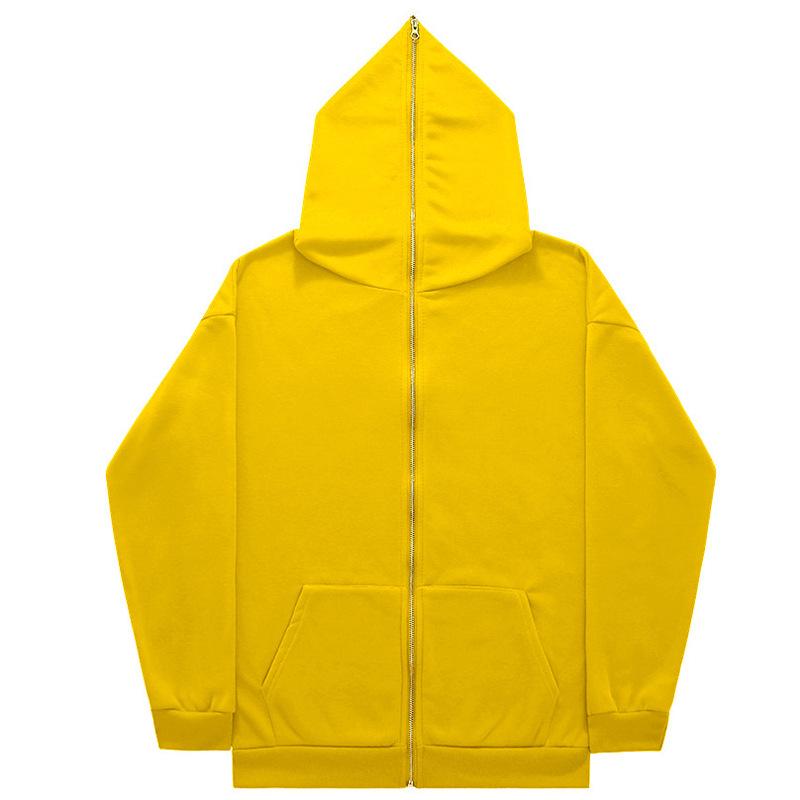 Men's Solid Color Full Zip Hoodie Sweatshirt