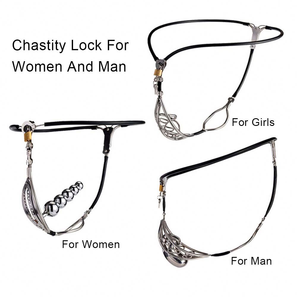 Stainless Steel Penis Cock Lock Chastity Cage With Silicone Bondage Belt Chastity Lock Sex Toy for Women Man Juguetes Sexuales