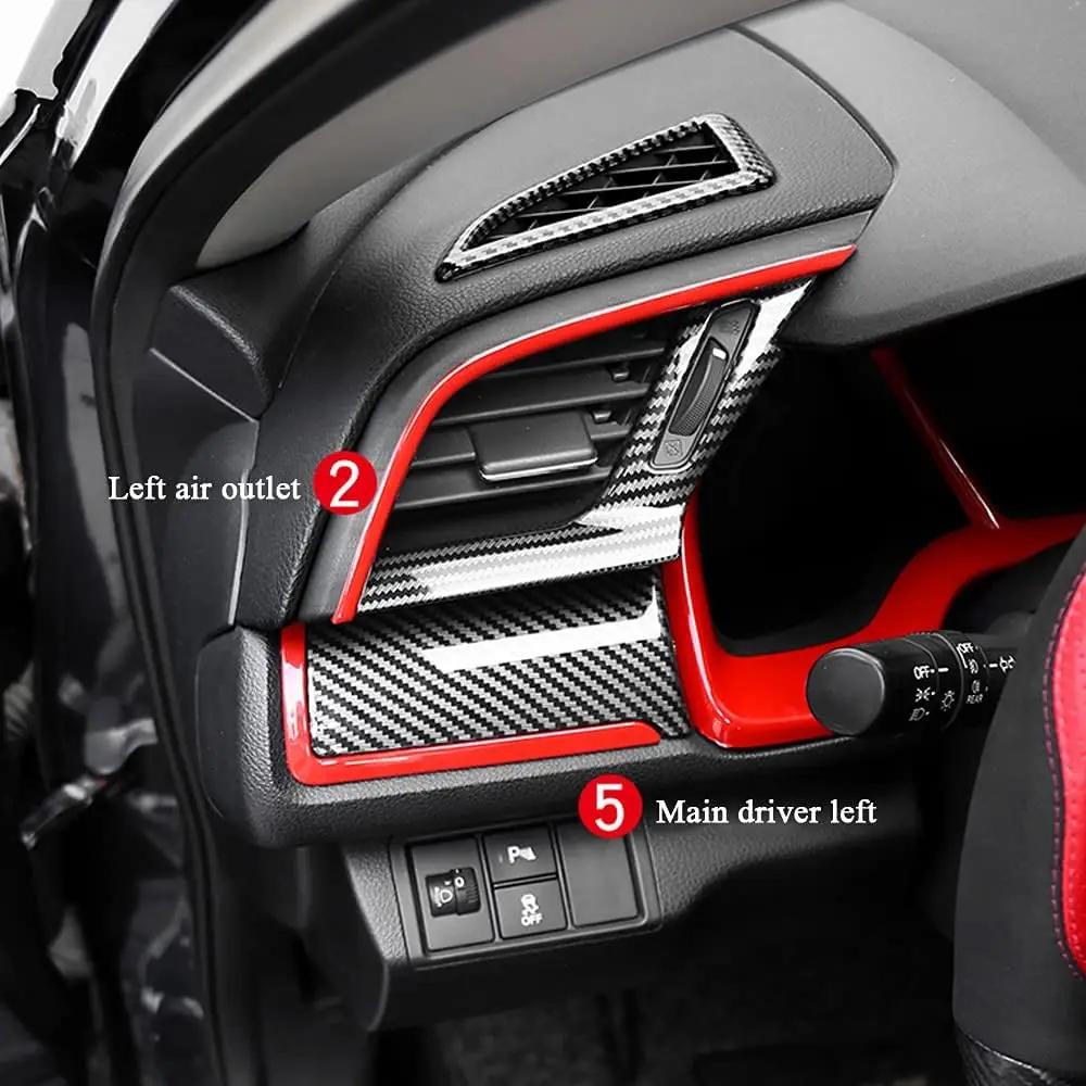 11 buc Fibra de Carbon Console Auto Bord Central Cover Autocolante Ornamentale pentru Honda Civic Sedan 2016-2020 Decaluri Adezive Decorative