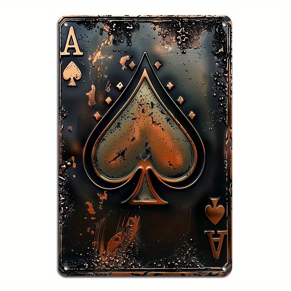Poker Theme Aluminum Metal Sign Vintage Casino Game Room Wall Decor Plaque for Bar