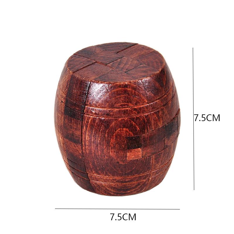 Classic Barrel Puzzle Wooden Interlocking Assembly 3D Brain Teasers for Adults Kids Unique IQ Logic Training Educational Toys