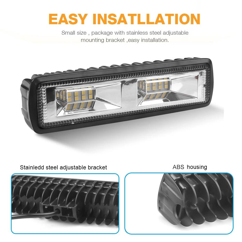 Super Bright LED Light Bar 36W Offroad Combo Led Work lights for Lada Truck SUV ATV Niva 12V 24V Auto Driving Light Fog Light