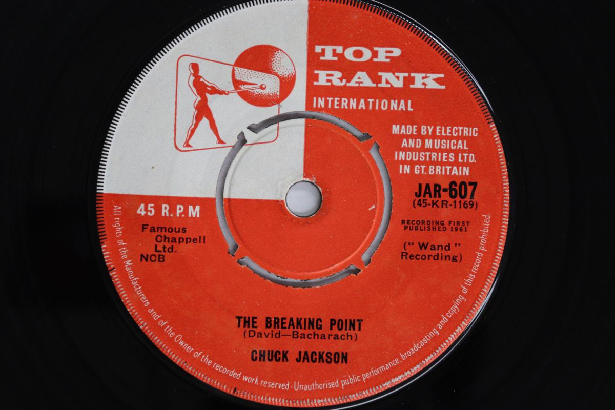 

7inch Record CHUCK JACKSON - The Breaking Point JAR607 Top Rank Intern 1961 UK Soul/Funk Used