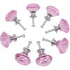 8pcs 30mm Diamond Door Knobs,Crystal Glass Diamond Door Knobs with Screws for Cabinet Drawer Furniture Kitchen Decor (Pink)