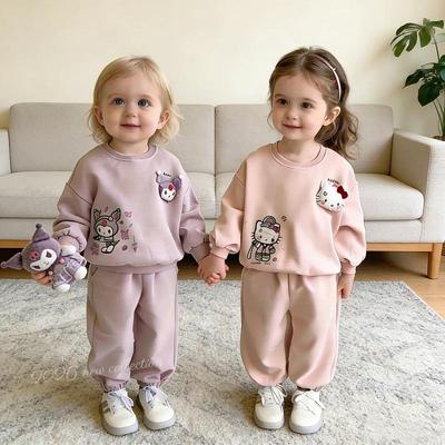 Autumn 2025 Girls' Cute Hoodie & Pants Set - Baby & Toddler Outfit for Spring/Fall