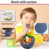 Creative Simple Baby Food Complementary Training Bowl Two-piece Silicone Bowl Spoon