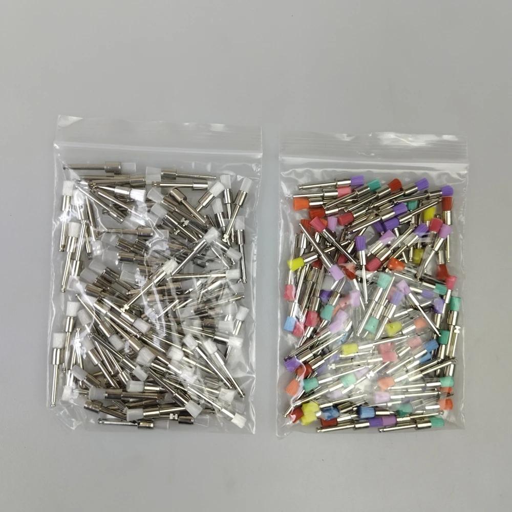 

100 шт., щетка для полировки зубов, 2,35 мм, защитная чашка для ухода за нейлоновыми красочными щетинками, щетки для отбеливания зубов