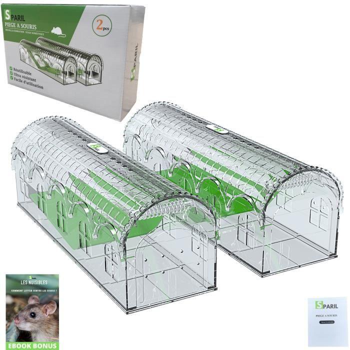Piège a souris rat vivant transparent sans cruauté. puissant, efficace réutilisable.cage anti rongeur pour attraper mulot nuisible