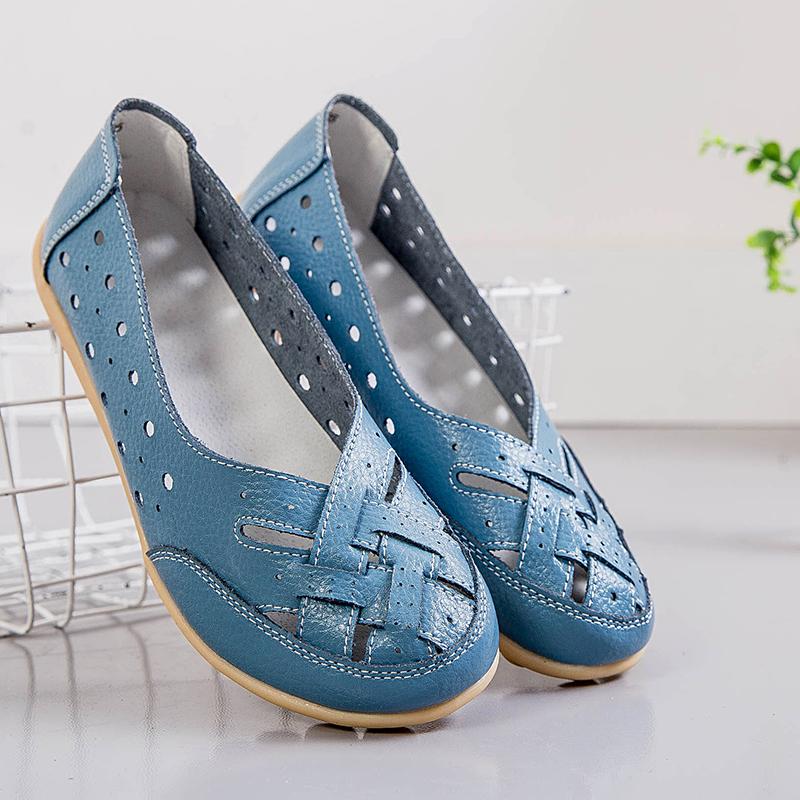 Women Leather Driving Shoes Moccasins Comfort Flats Casual Slip On Yellow Nurse Walking Summer Maternity Shoes for Mother